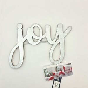 Ashland Silver Joy Christmas Holiday Wooden Sign 8” x 5.5”
